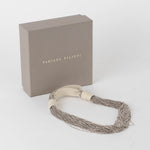 Fabiana Filippi Cream Silver Chain Choker