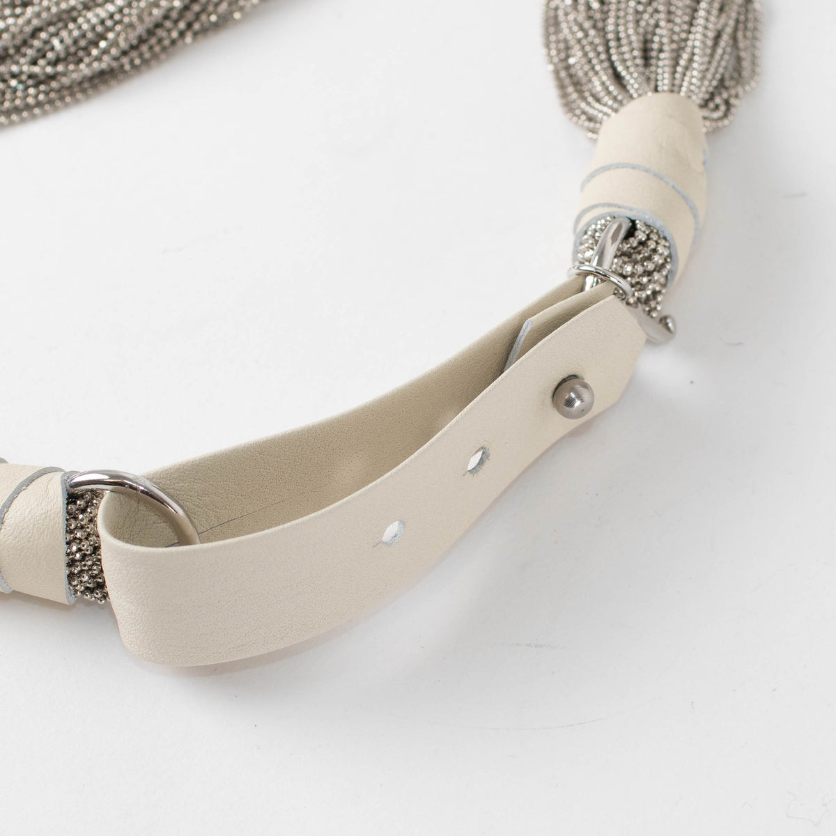 Fabiana Filippi Cream Silver Chain Choker