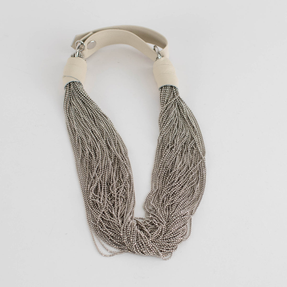 Fabiana Filippi Cream Silver Chain Choker