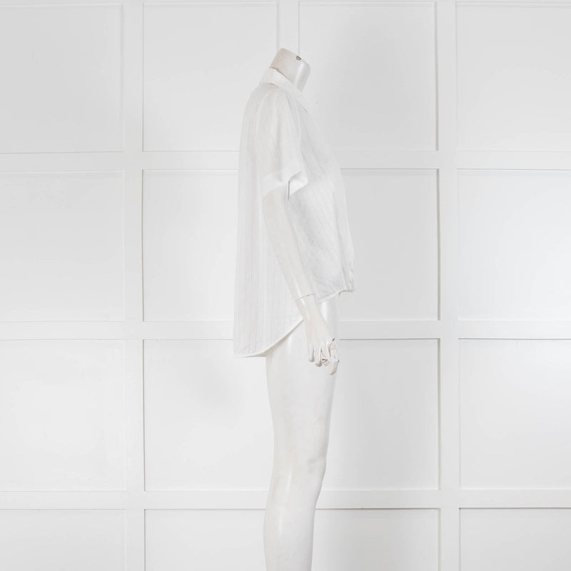 Rag & Bone White Textured Folded Front Shirt