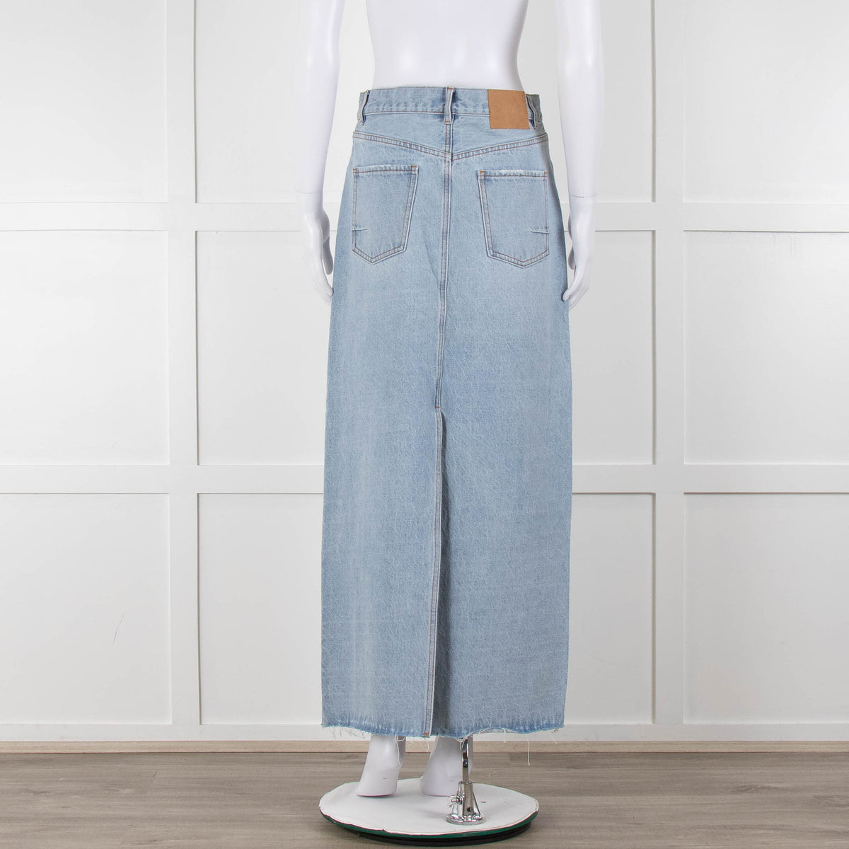 Bayse Pale Blue Wash Midi Skirt