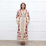 Farm Rio Cream Print Mandala Maxi Dress