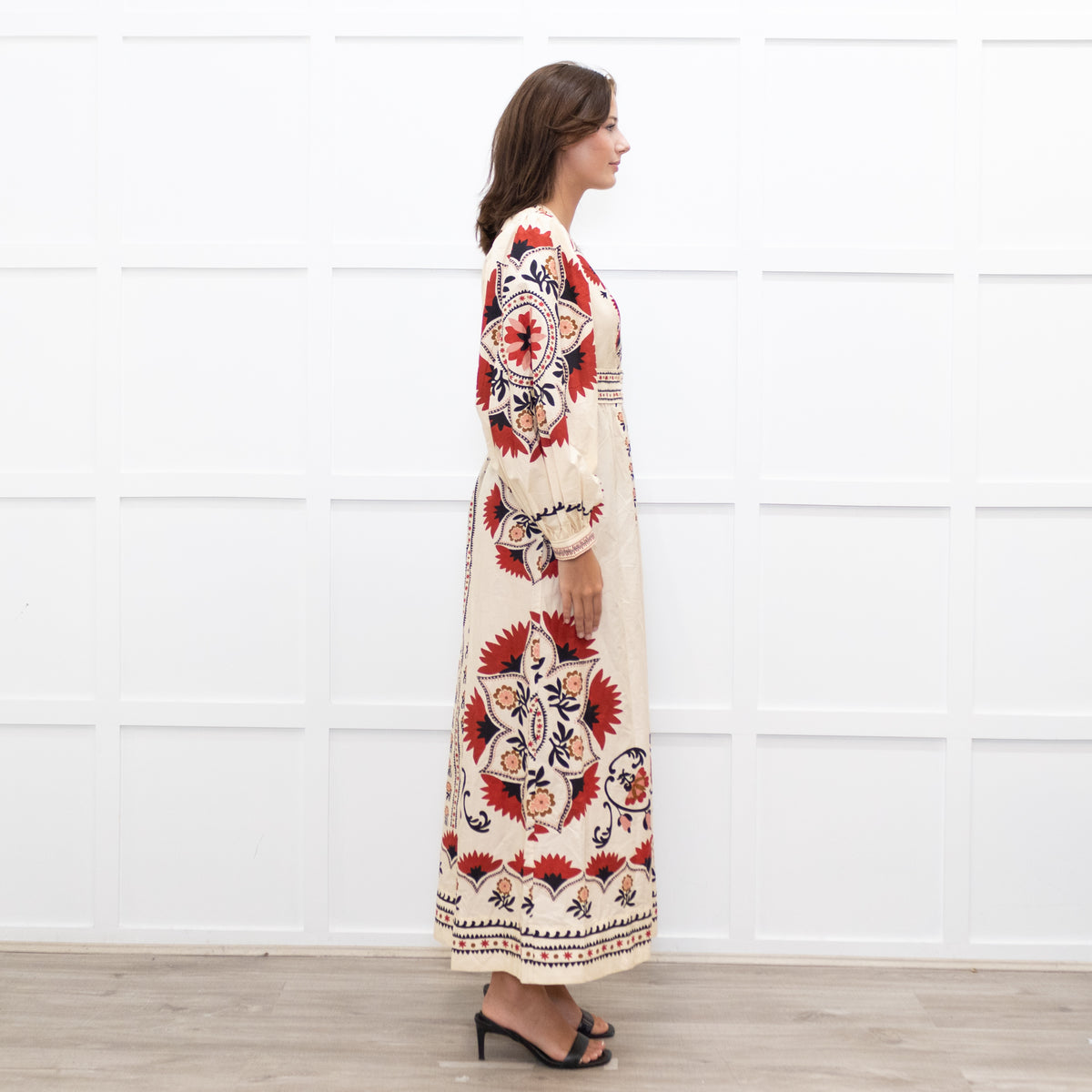 Farm Rio Cream Print Mandala Maxi Dress