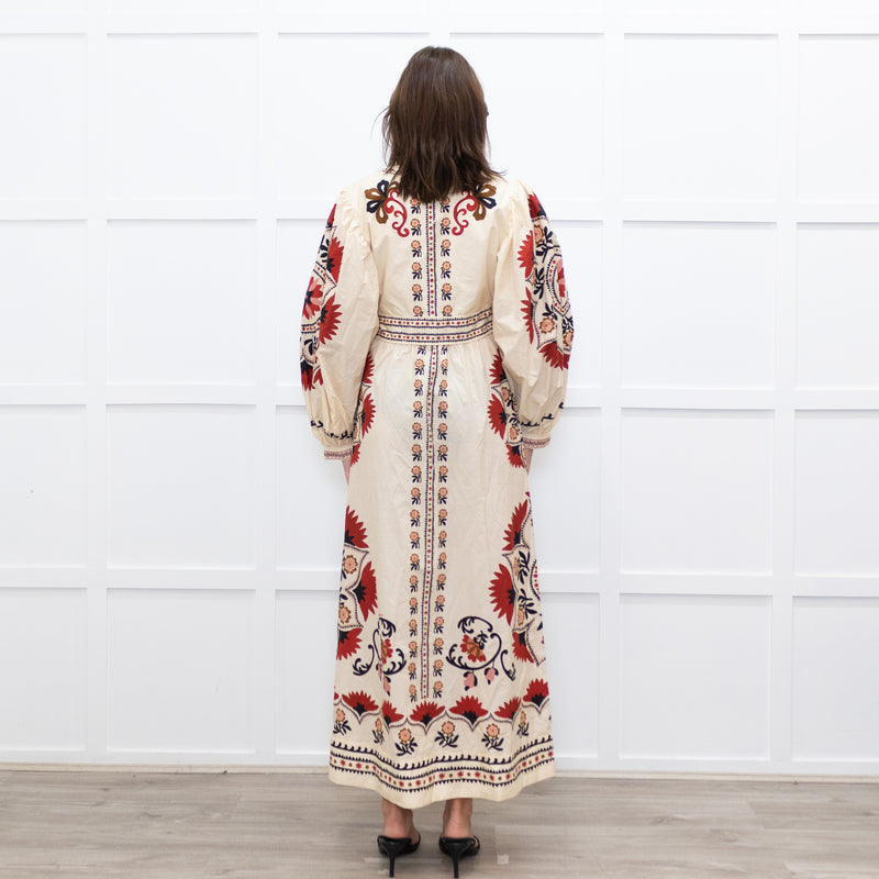 Farm Rio Cream Print Mandala Maxi Dress