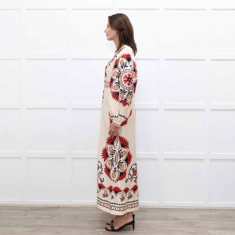 Farm Rio Cream Print Mandala Maxi Dress