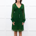 Moliin Dark Green Tiered Mini Dress