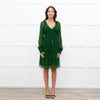 Moliin Dark Green Tiered Mini Dress