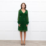 Moliin Dark Green Tiered Mini Dress