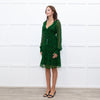 Moliin Dark Green Tiered Mini Dress