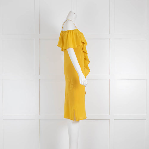 Goldhawk Yellow Ruffle Front Mini Dress