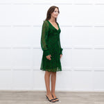 Moliin Dark Green Tiered Mini Dress