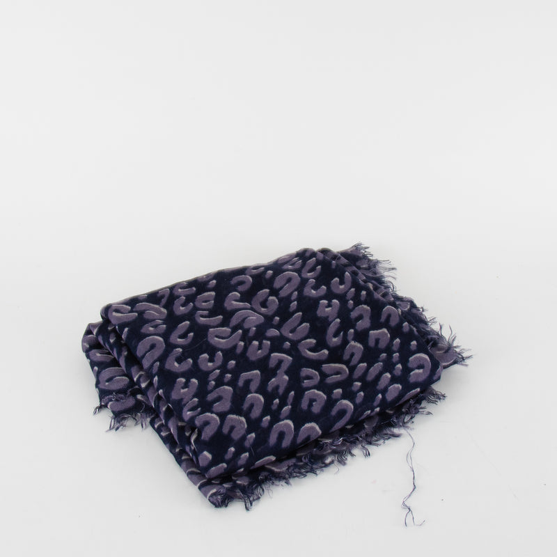 Louis Vuitton Navy Blue Purple Cashmere Stephen Sprouse Scarf