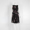 Nina Ricci Black Purple Floral Sleeveless Silk Dress