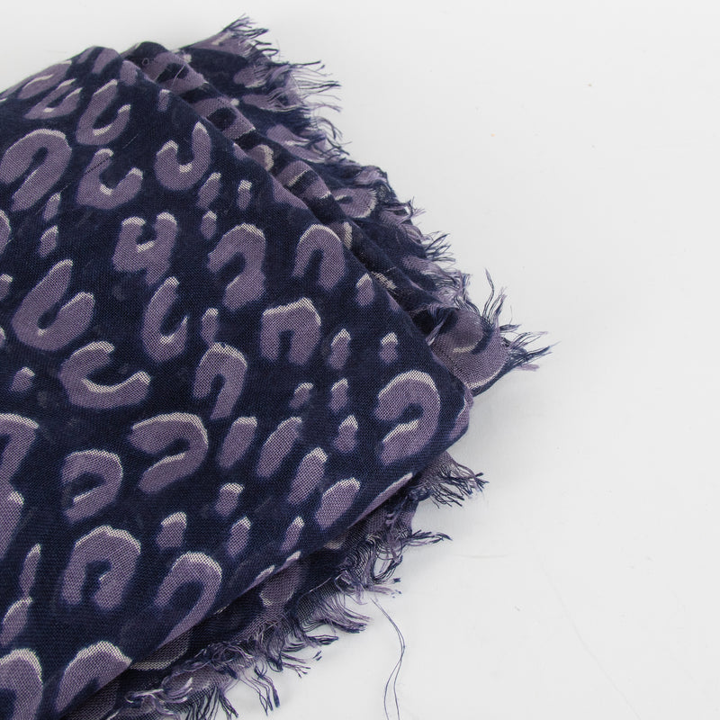 Louis Vuitton Navy Blue Purple Cashmere Stephen Sprouse Scarf