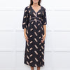 ba&sh Black Cassiopee Dress With Brown Print