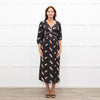ba&sh Black Cassiopee Dress With Brown Print