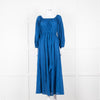 Mara Hoffman Blue Elasticated Waist Long Sleeve Cotton Dress