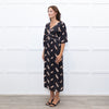 ba&sh Black Cassiopee Dress With Brown Print