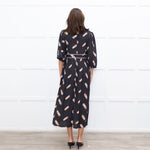ba&sh Black Cassiopee Dress With Brown Print