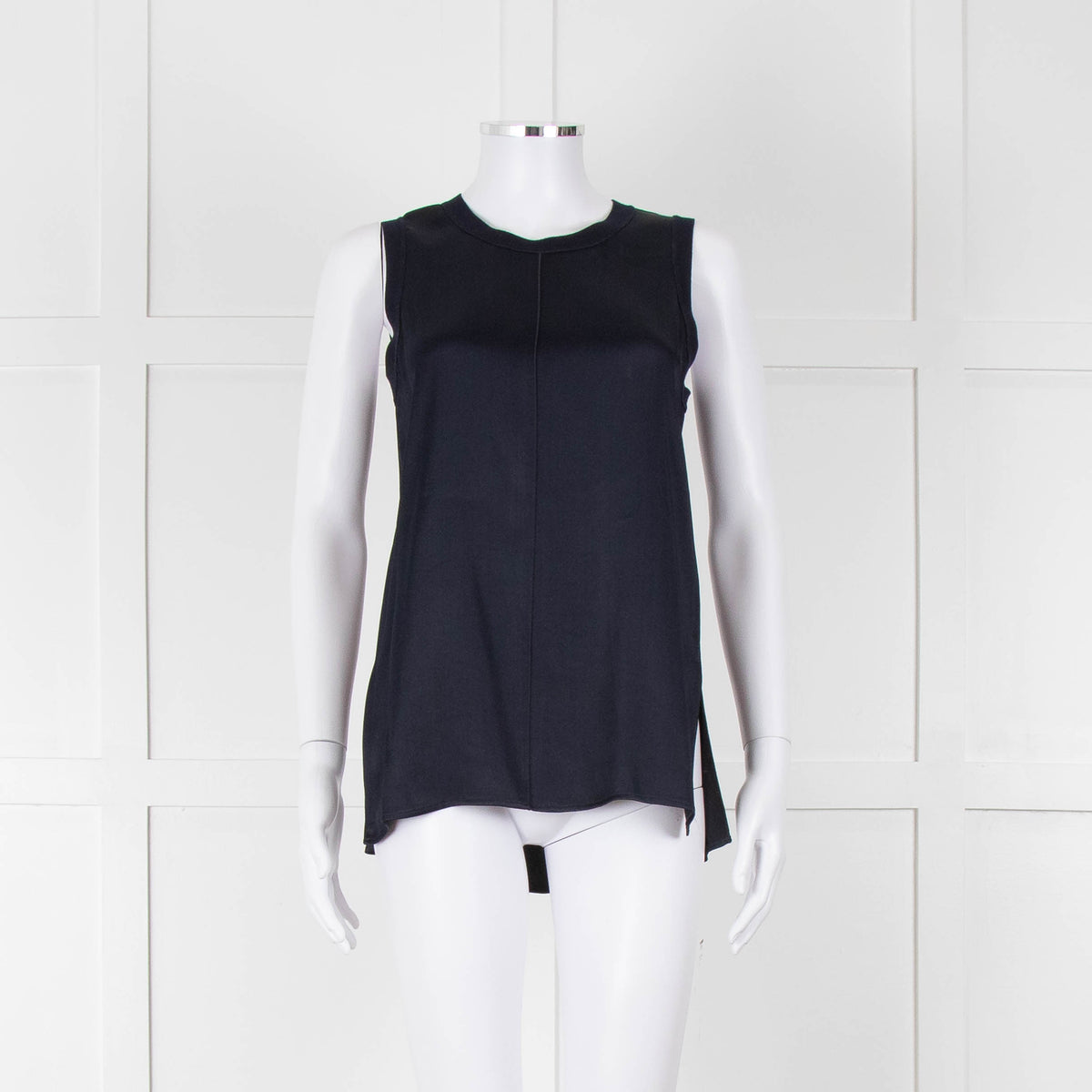 Rag & Bone Navy Sleeveless Silk Feel Vest Top