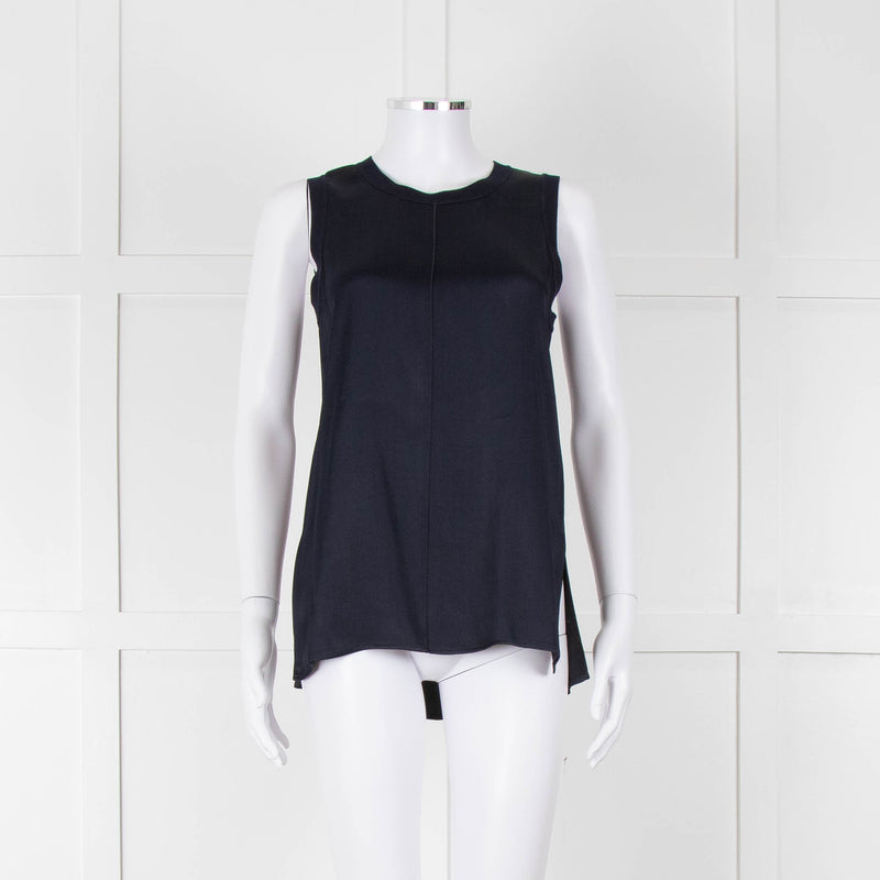 Rag & Bone Navy Sleeveless Silk Feel Vest Top