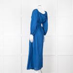 Mara Hoffman Blue Elasticated Waist Long Sleeve Cotton Dress