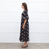 ba&sh Black Cassiopee Dress With Brown Print