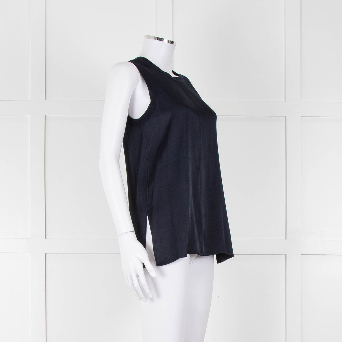 Rag & Bone Navy Sleeveless Silk Feel Vest Top