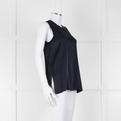 Rag & Bone Navy Sleeveless Silk Feel Vest Top
