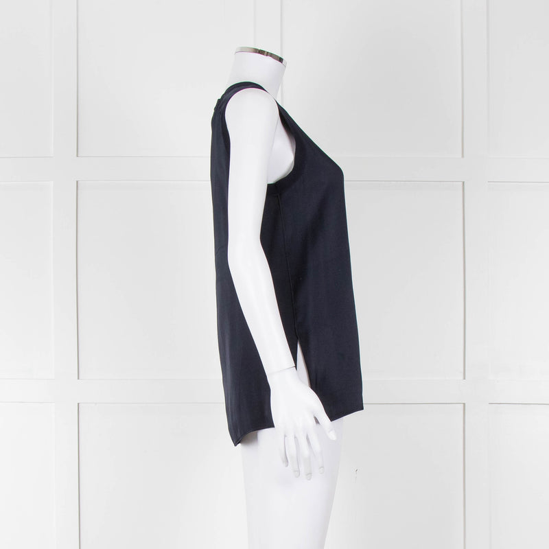 Rag & Bone Navy Sleeveless Silk Feel Vest Top