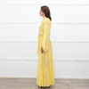 Everae Yellow Open Back Pattern Sheer Maxi Dress
