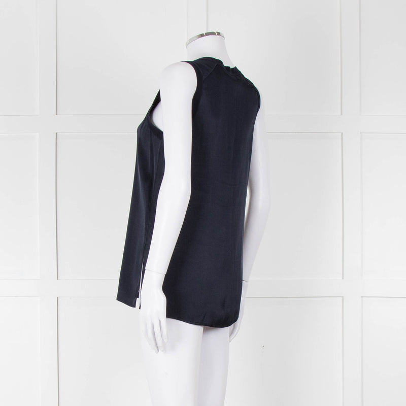 Rag & Bone Navy Sleeveless Silk Feel Vest Top