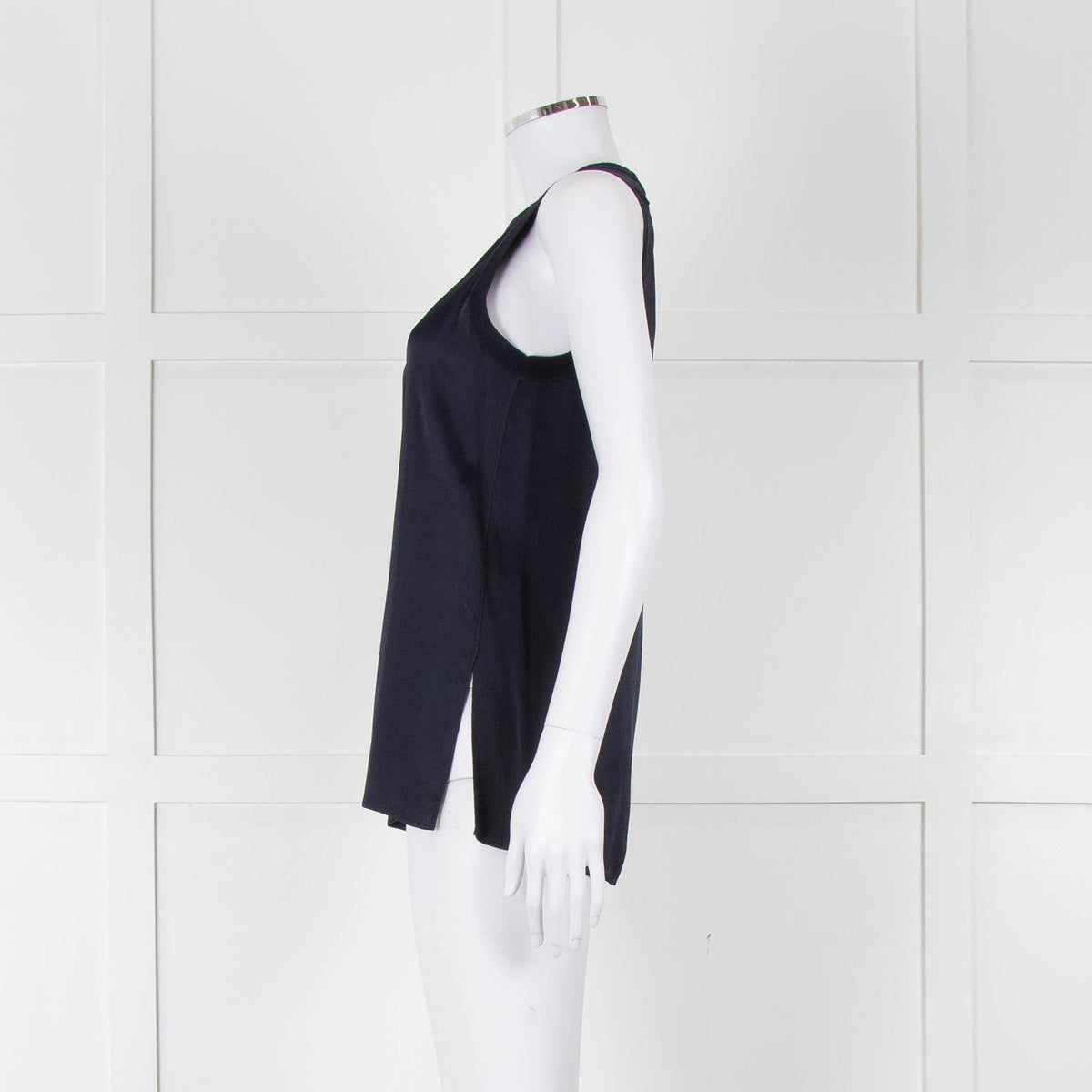 Rag & Bone Navy Sleeveless Silk Feel Vest Top