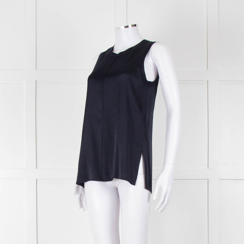 Rag & Bone Navy Sleeveless Silk Feel Vest Top