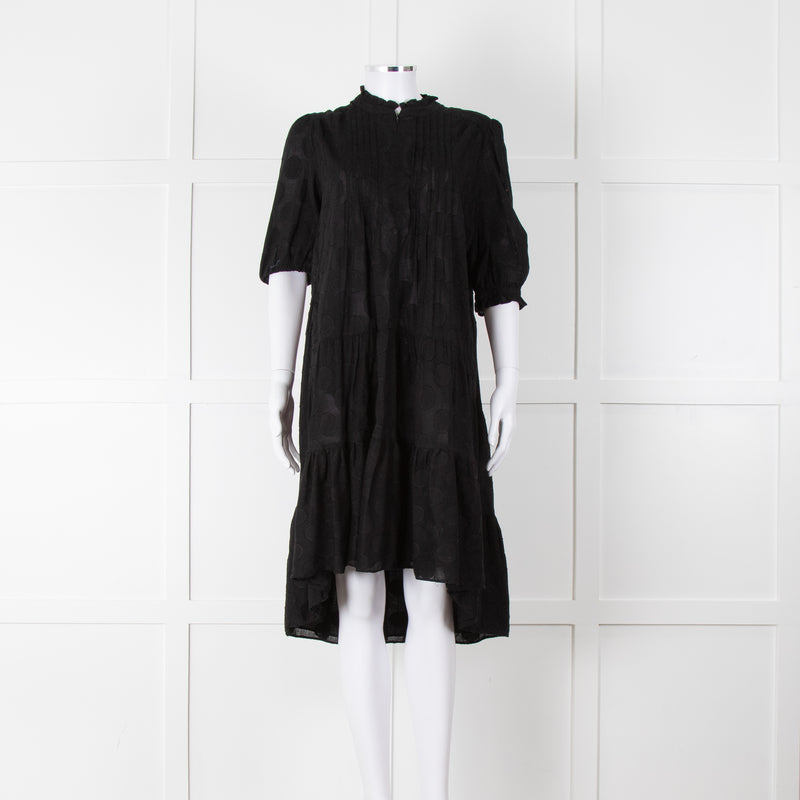 Me+Em Black Circle Print Cotton Midi Dress & Slip