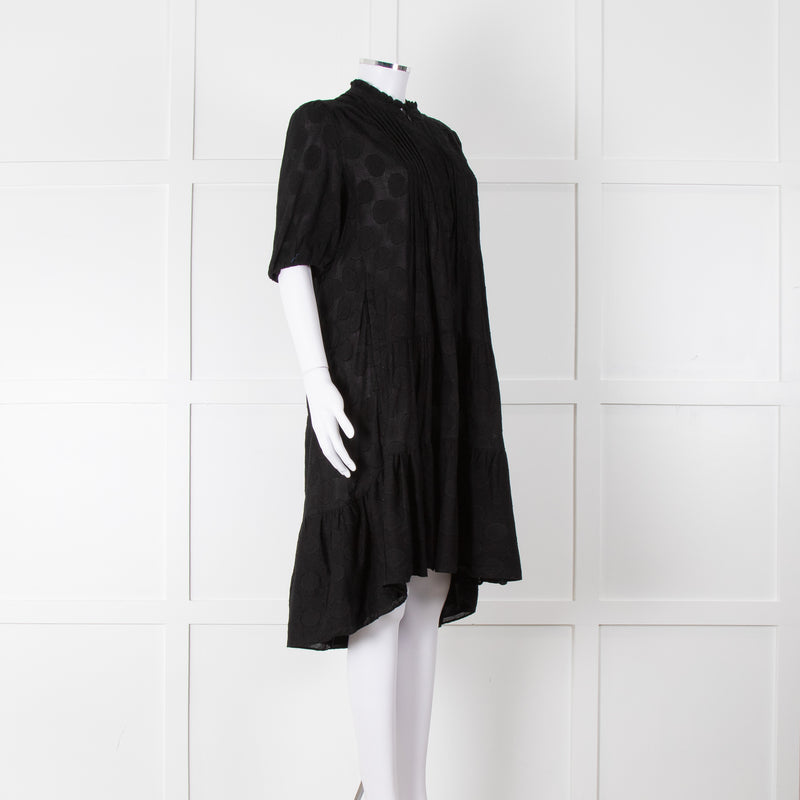 Me+Em Black Circle Print Cotton Midi Dress & Slip