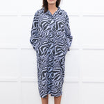 Ganni Lilac Tiger Print Shirt Dress