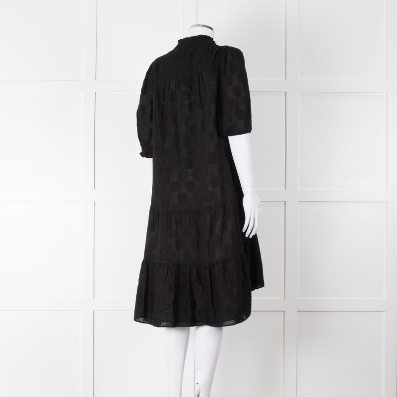 Me+Em Black Circle Print Cotton Midi Dress & Slip