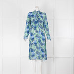 Charlotte Sparre Blue Green Floral Long Sleeve Dress