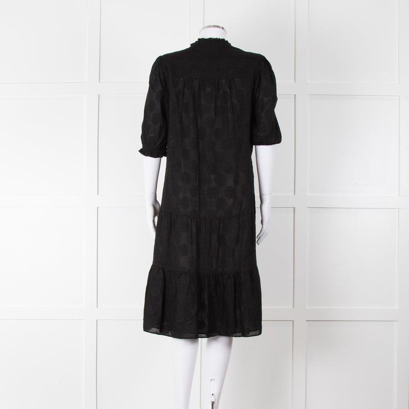 Me+Em Black Circle Print Cotton Midi Dress & Slip