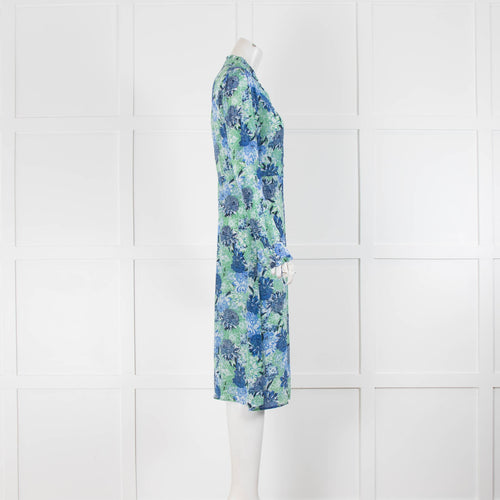 Charlotte Sparre Blue Green Floral Long Sleeve Dress