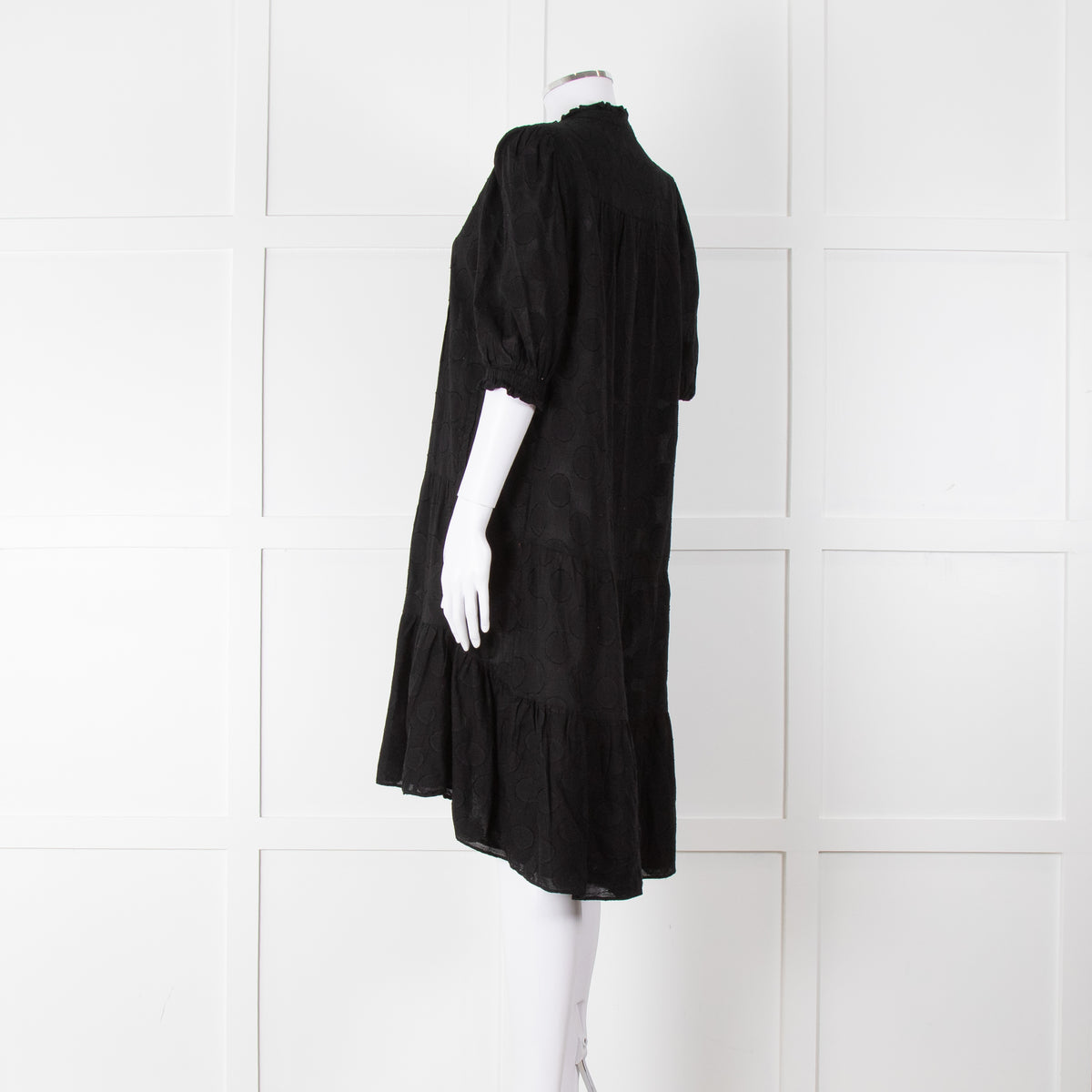 Me+Em Black Circle Print Cotton Midi Dress & Slip