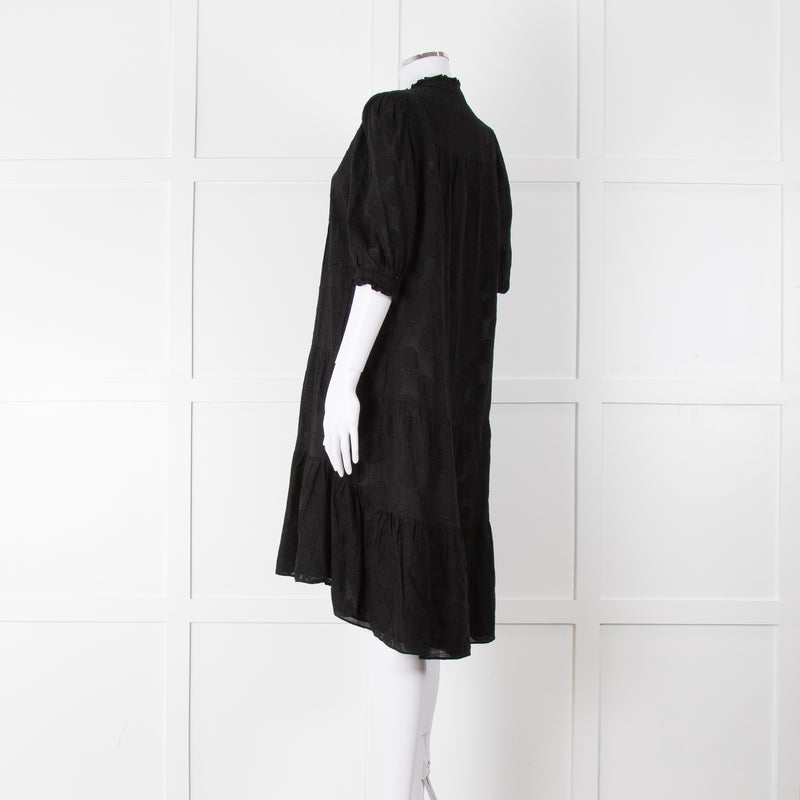 Me+Em Black Circle Print Cotton Midi Dress & Slip