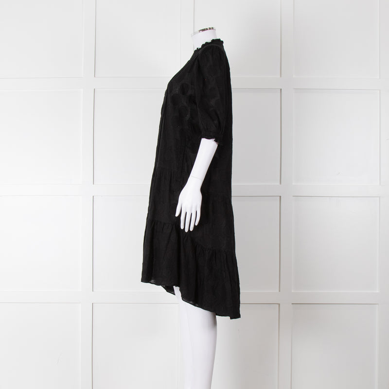 Me+Em Black Circle Print Cotton Midi Dress & Slip