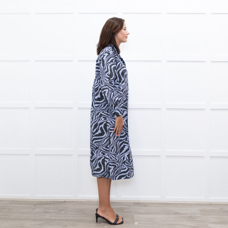 Ganni Lilac Tiger Print Shirt Dress