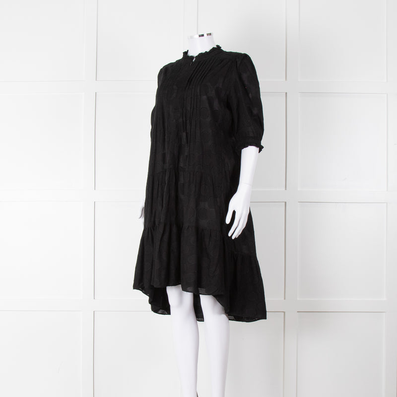 Me+Em Black Circle Print Cotton Midi Dress & Slip