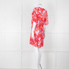 Iro Red White Print Frill Detail Short Sleeve Mini Dress