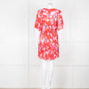 Iro Red White Print Frill Detail Short Sleeve Mini Dress