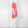 Iro Red White Print Frill Detail Short Sleeve Mini Dress