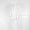 Raey White Silk Macrame Insert Oversized Collared Shirt